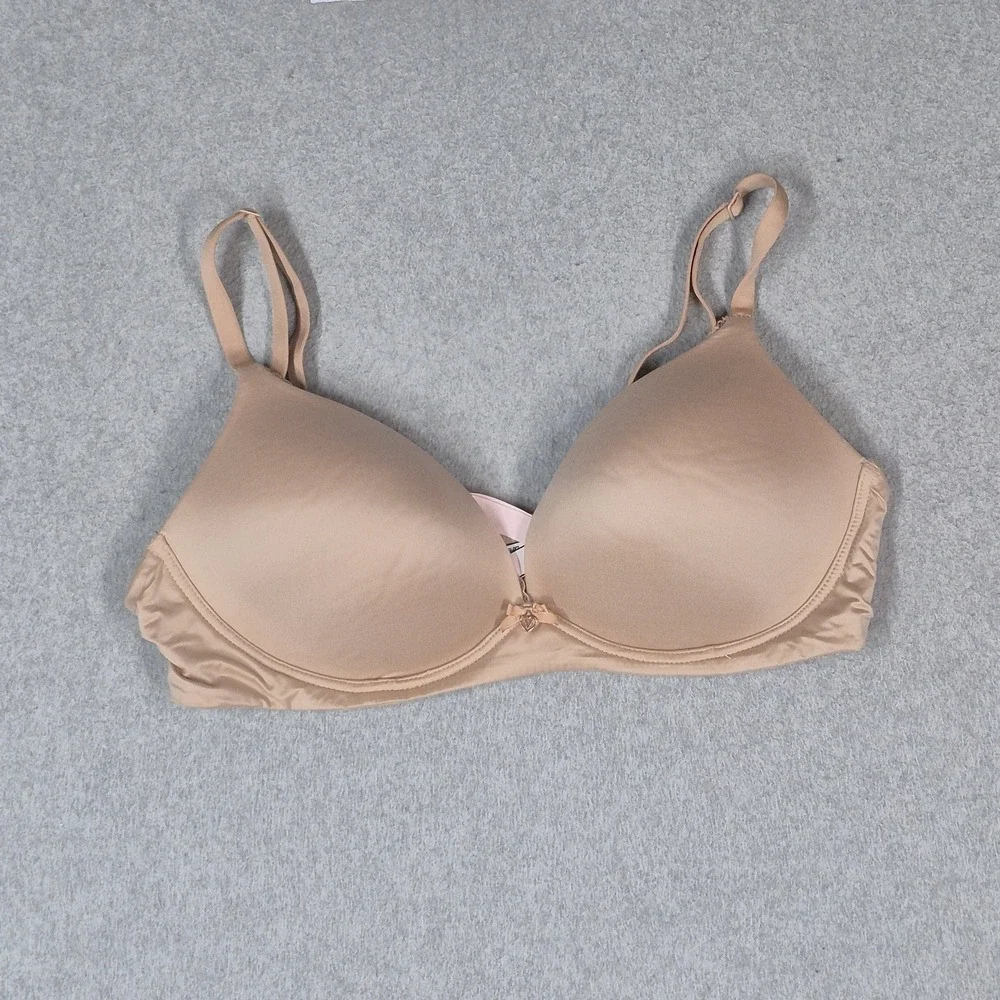 Victoria's Secret Women Bra 38C Beige Body By Victoria T Shirt Wireless